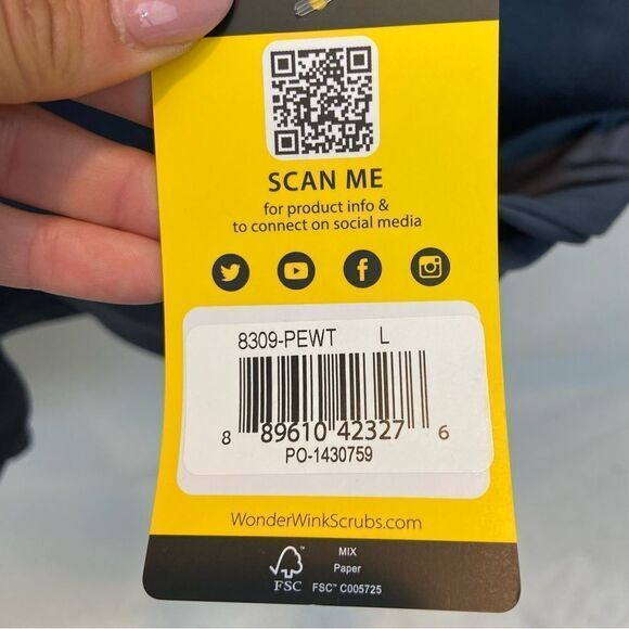 Brand New with Tags WonderWink Mens Modern Fit Front Zipper Pewter Jacket Large - Picture 8 of 10